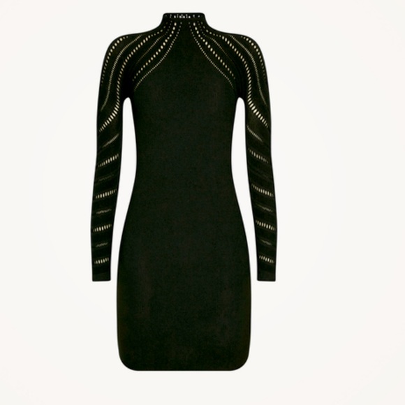 Wolford Holes Effect Black Cocktail Mini Dress Sz Small Black Dresses NWT $755 - Picture 2 of 16